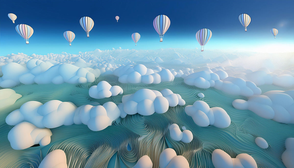 Über der Wolken -Meereswand Wandgemälde in your room — zoomed