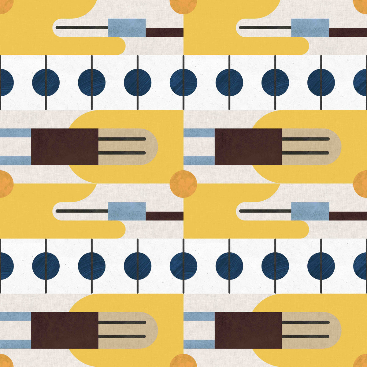 Mid Century Wallpaper⁠ in your room — zoomed