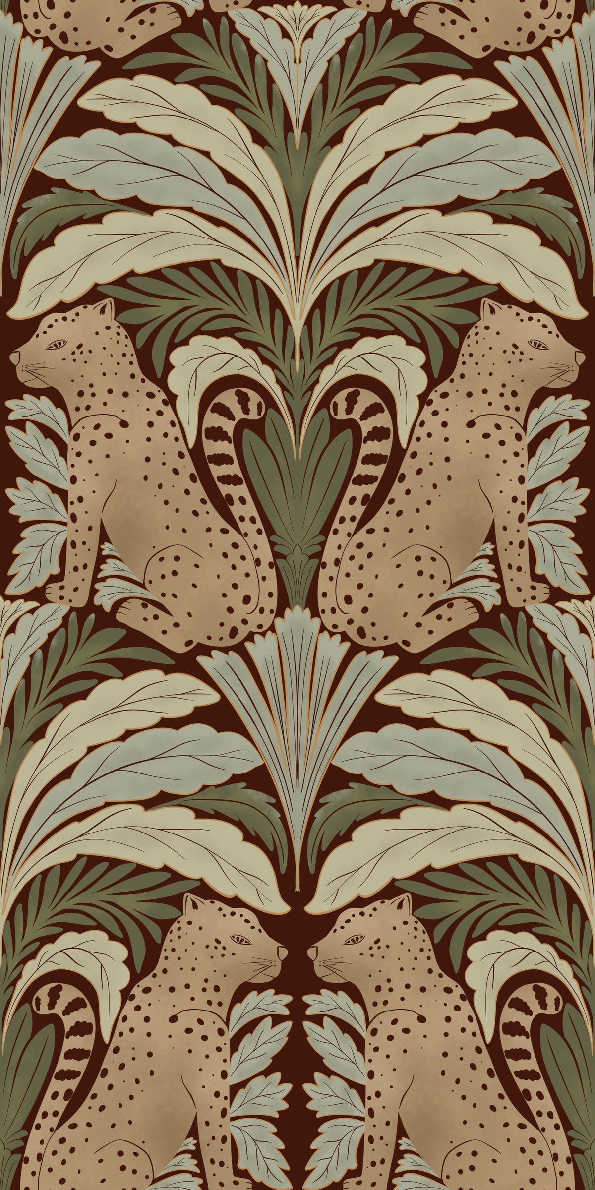 Leopard's Eden: A Botanical Sanctuary Wallpaper⁠