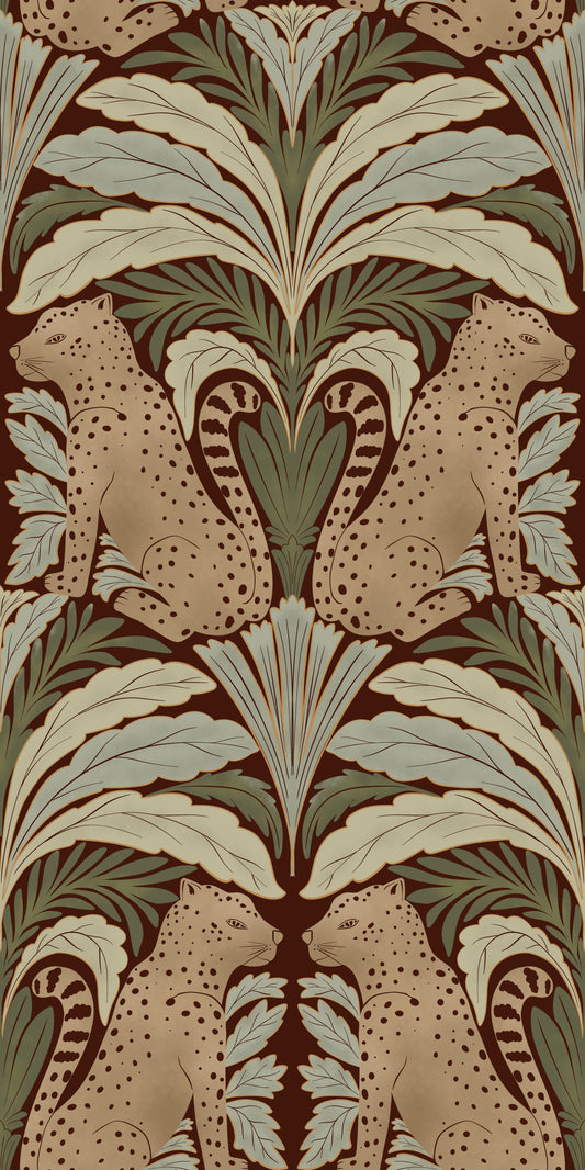 Leopard's Eden: A Botanical Sanctuary Wallpaper⁠