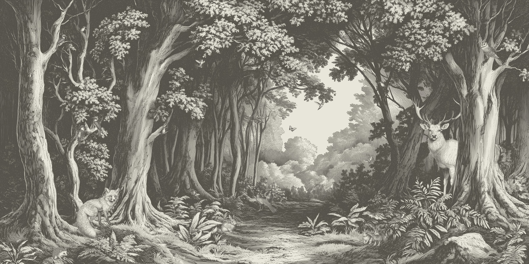 Dans la forêt - murale murale en ardoise