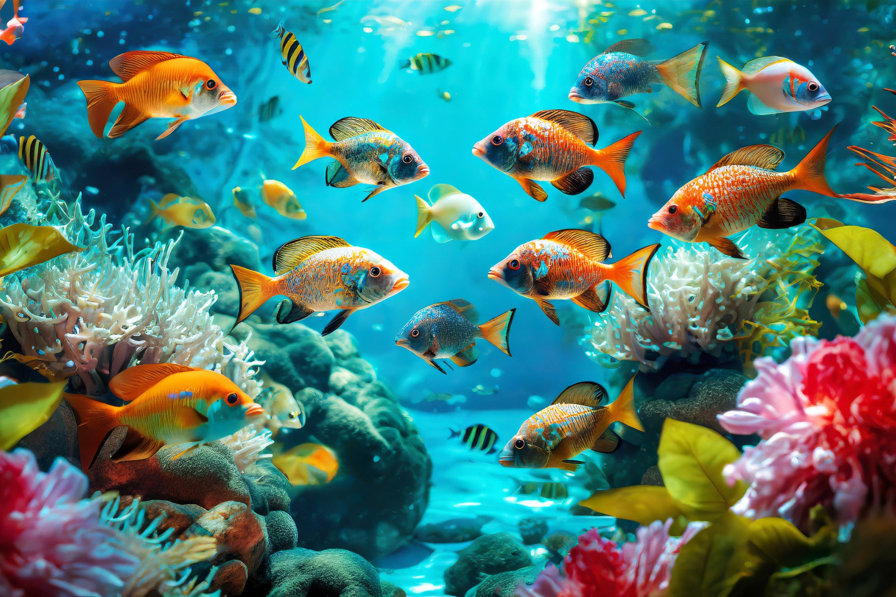 Murale muro di armonia acquatica in your room — zoomed
