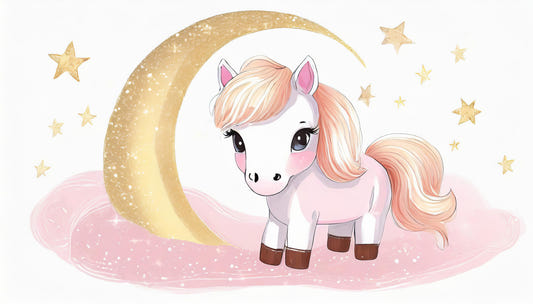 Petite peinture murale de poney étoile