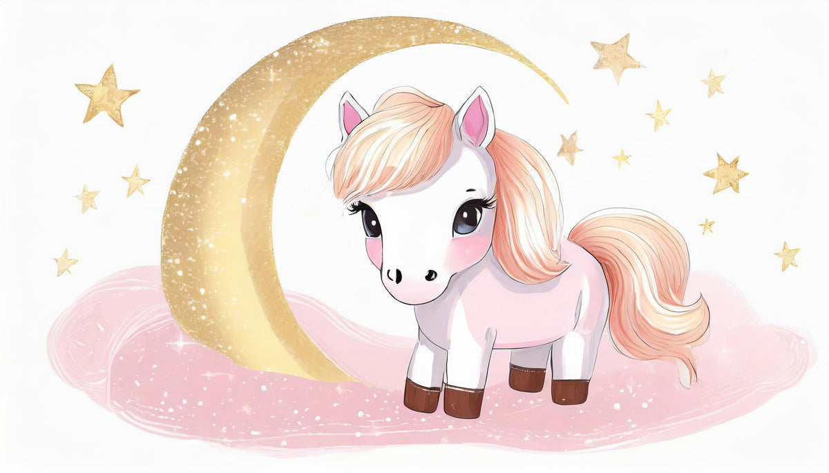 Kleine ster pony muur muurschildering in your room — zoomed