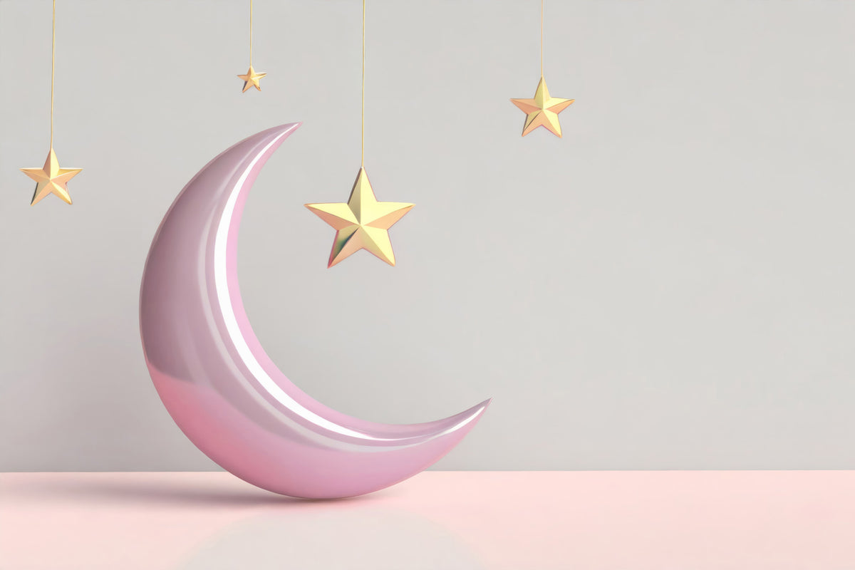 Golden Dreams Under a Pink Moon Wall Mural