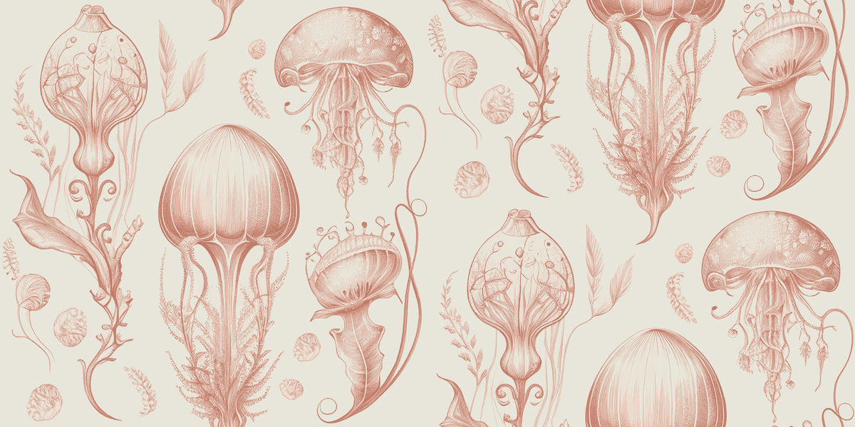 Fantastisk vandmand - Peach & Cream tapet⁠