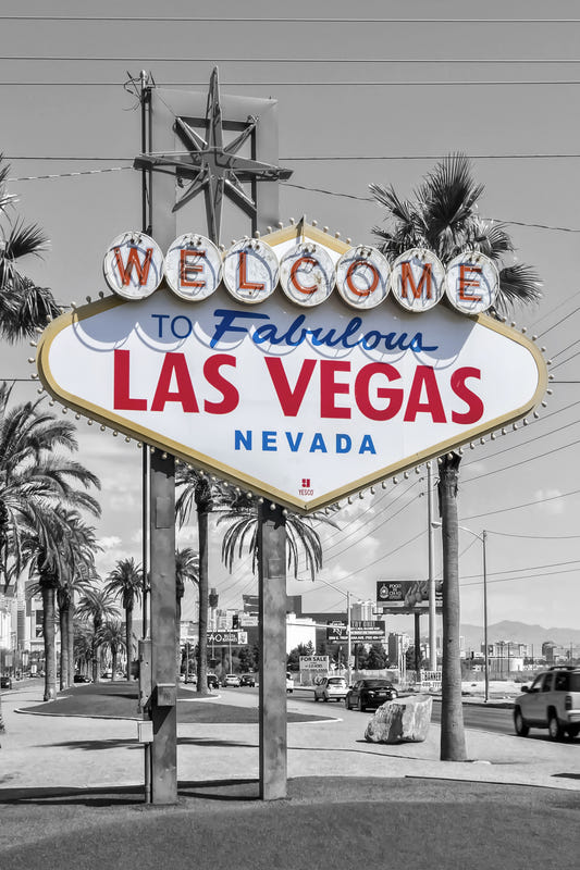LAS VEGAS Sign | color pop Wall Mural