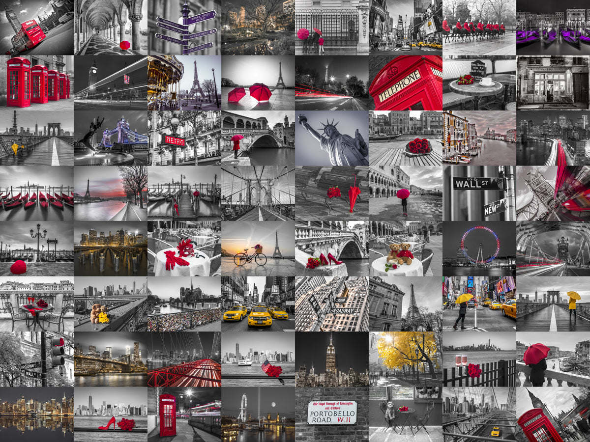 Bybillede collage vægmaleri