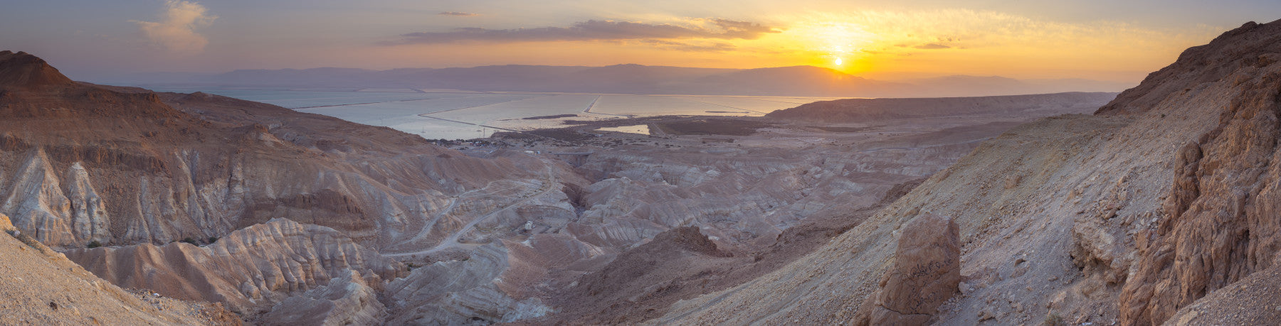 Tranquil Dawn Over Arid Lands Wall Mural