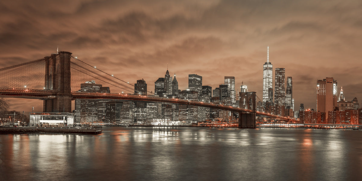 Brooklyn Bridge Twilight Wall Mural in your room