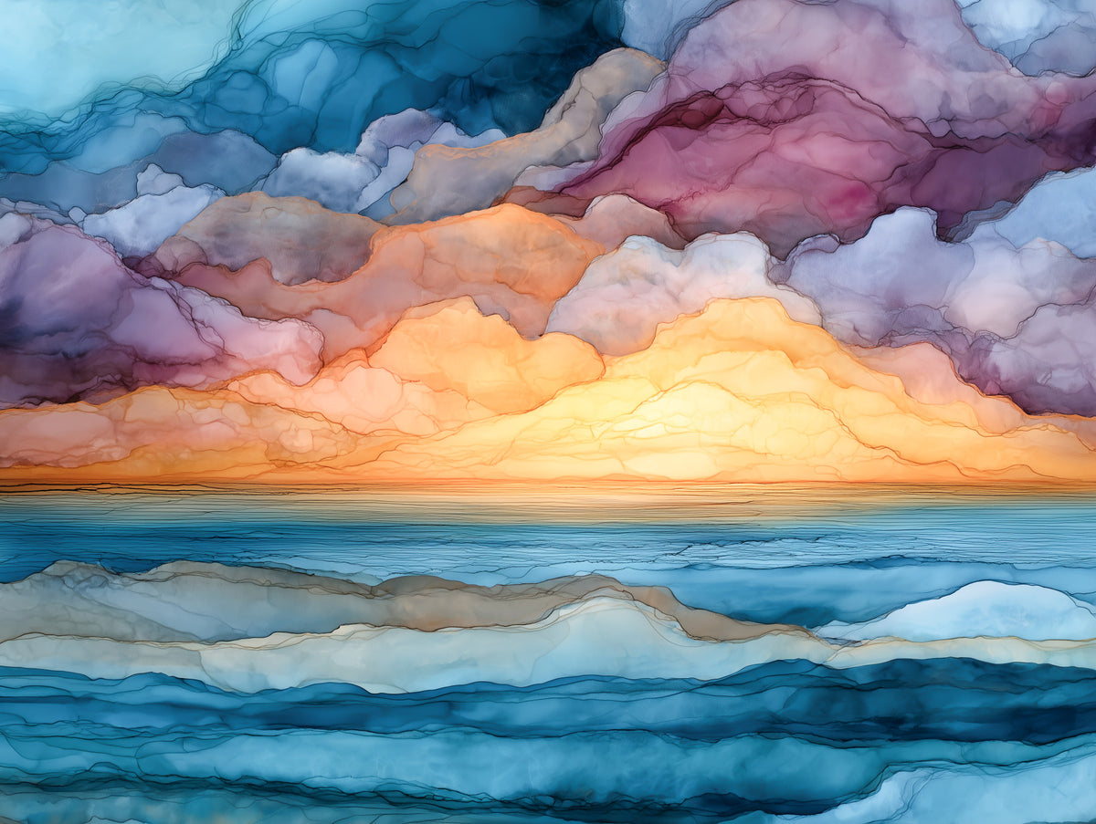 Paysage fluide mural artistique mural