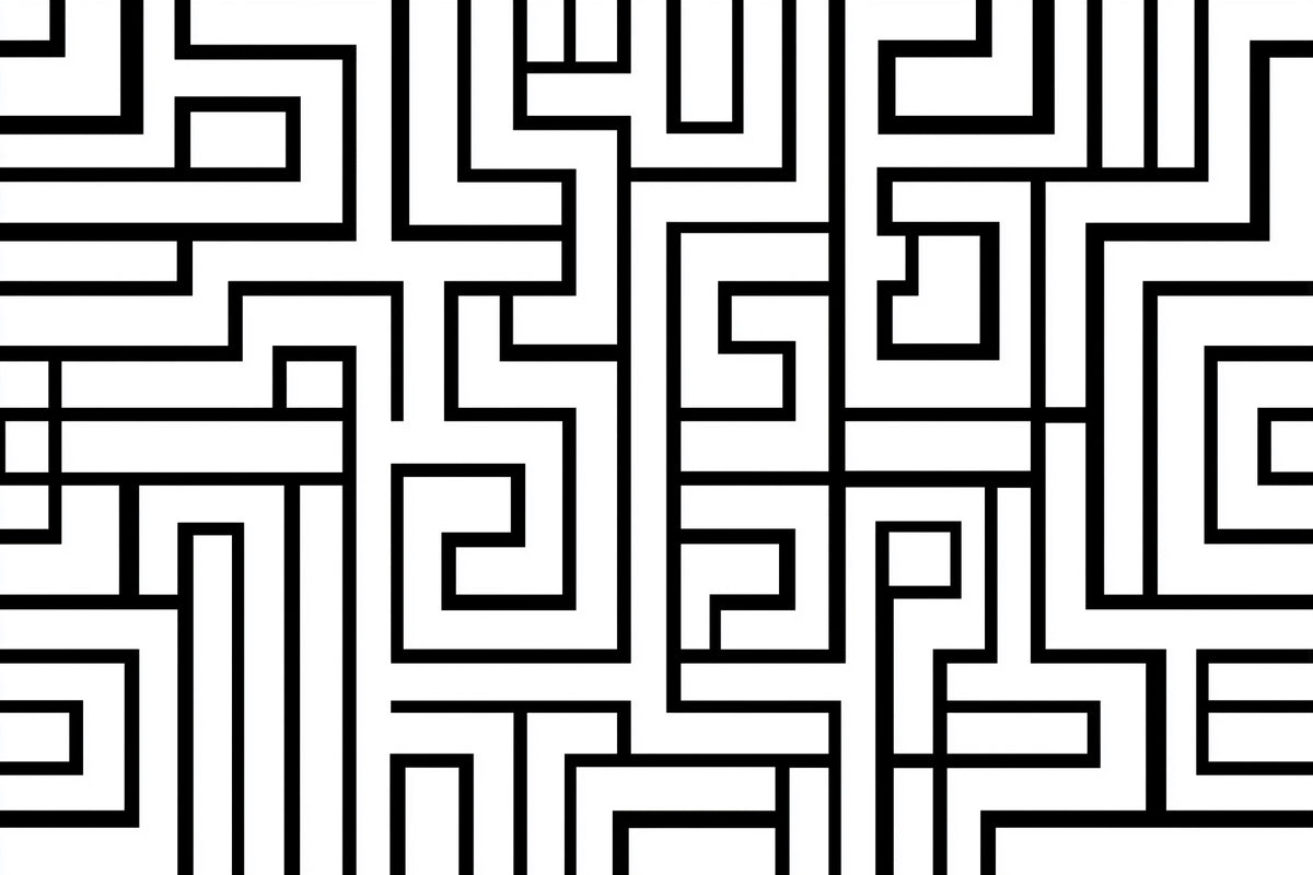 Maze Runner Modern Black & White Wall Mural