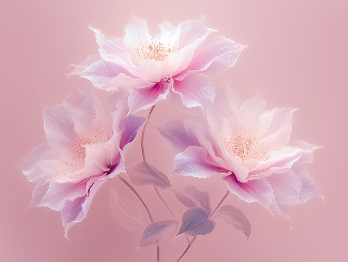 Roze bloembladen dromen bloemen design muurschildering in your room