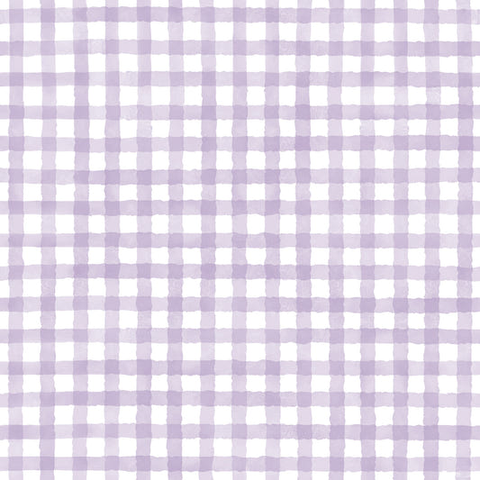 Rustikales violettes Bauernhaus Gingham Aquarell kariert neutral Tapete⁠