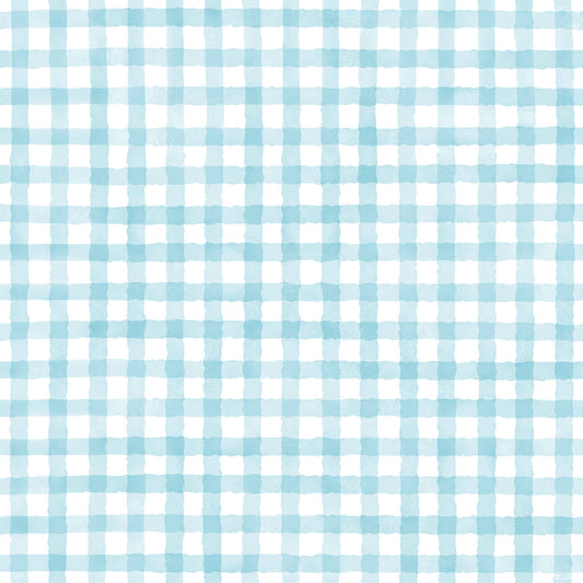 Rustikales Babyblau Bauernhaus Gingham Aquarell kariert neutral Tapete⁠