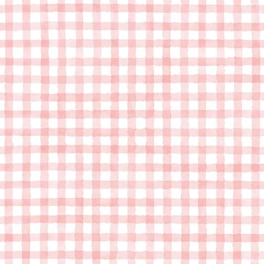 Rustikales Baby rosa Bauernhaus Gingham Aquarell kariert neutral Tapete⁠