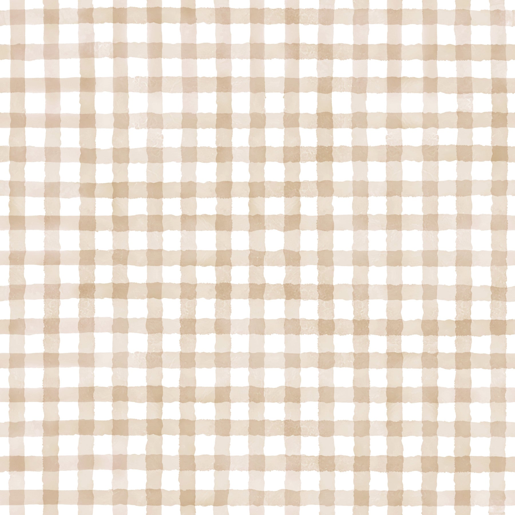 Rustic Beige Farmhouse Gingham Watercolor Checkered Neutral Wallpaper⁠