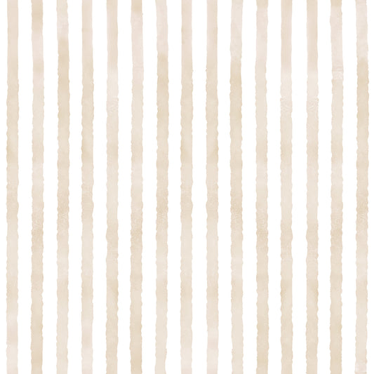 Neutral beige akvarell randmönster handmålade vertikala linjer tapeter⁠