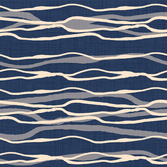 Retro Ocean Waves - Nautical Flow Stripes Wallpaper⁠
