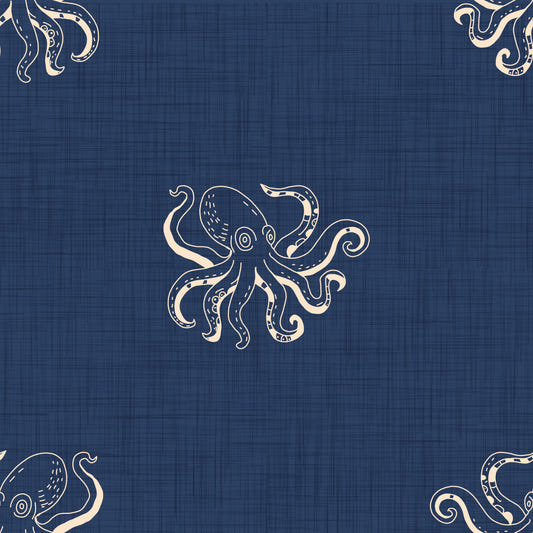 Octopus Nautical Mythology - Retro Sea Creature Wallpaper⁠