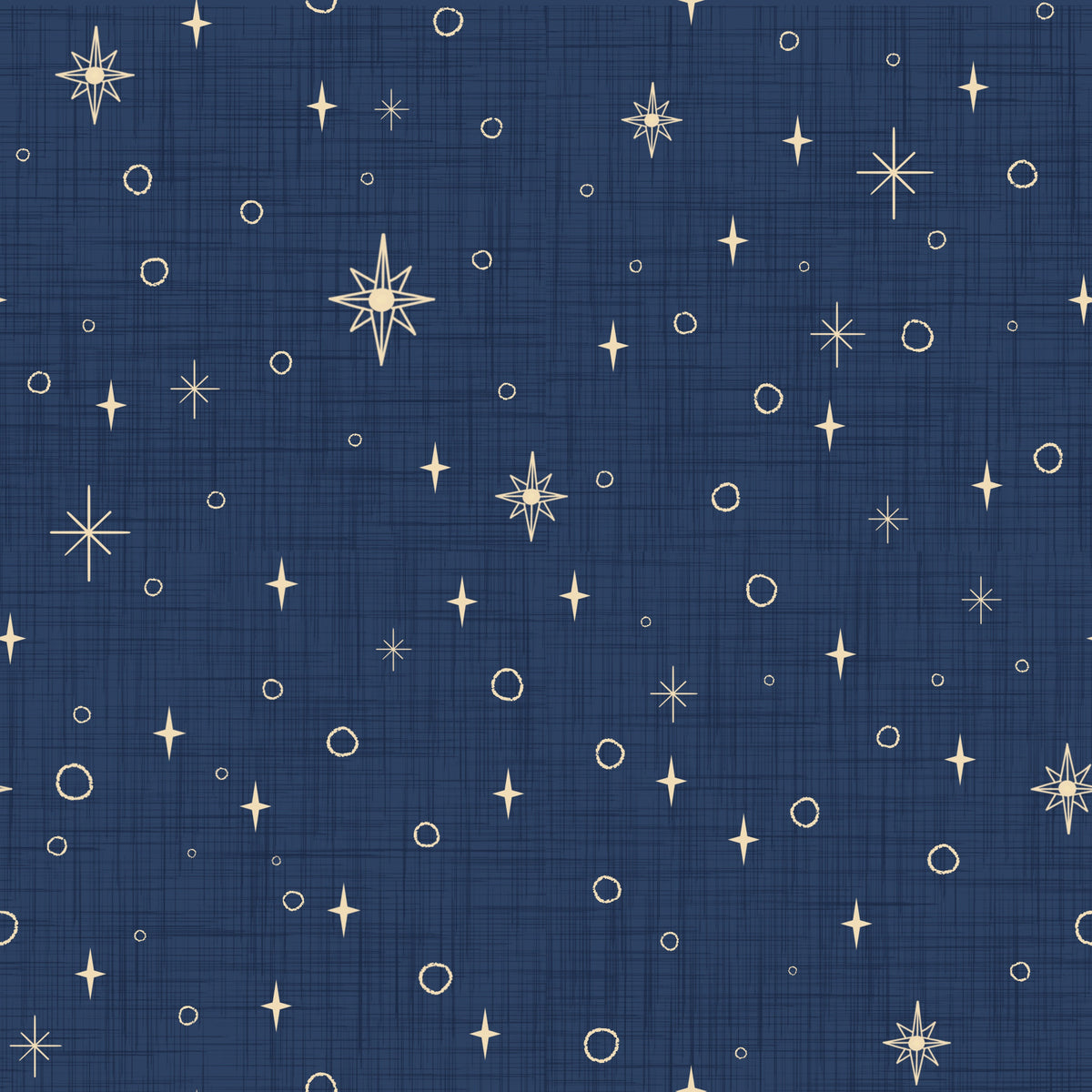 Retro Starry Night Sky - Burnt Amber Nautical Wallpaper⁠ in your room — zoomed
