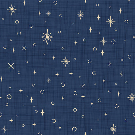 Retro Starry Night Sky - Burnt Amber Nautical  Wallpaper⁠