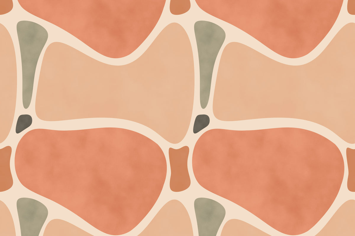 Terracotta Shapes Wall Mural in your room — zoomed
