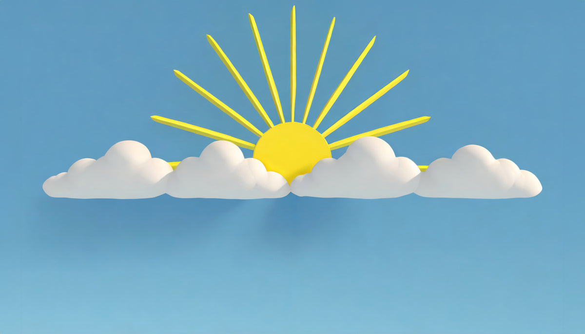 晴れた空と雲の夢の壁の壁画
