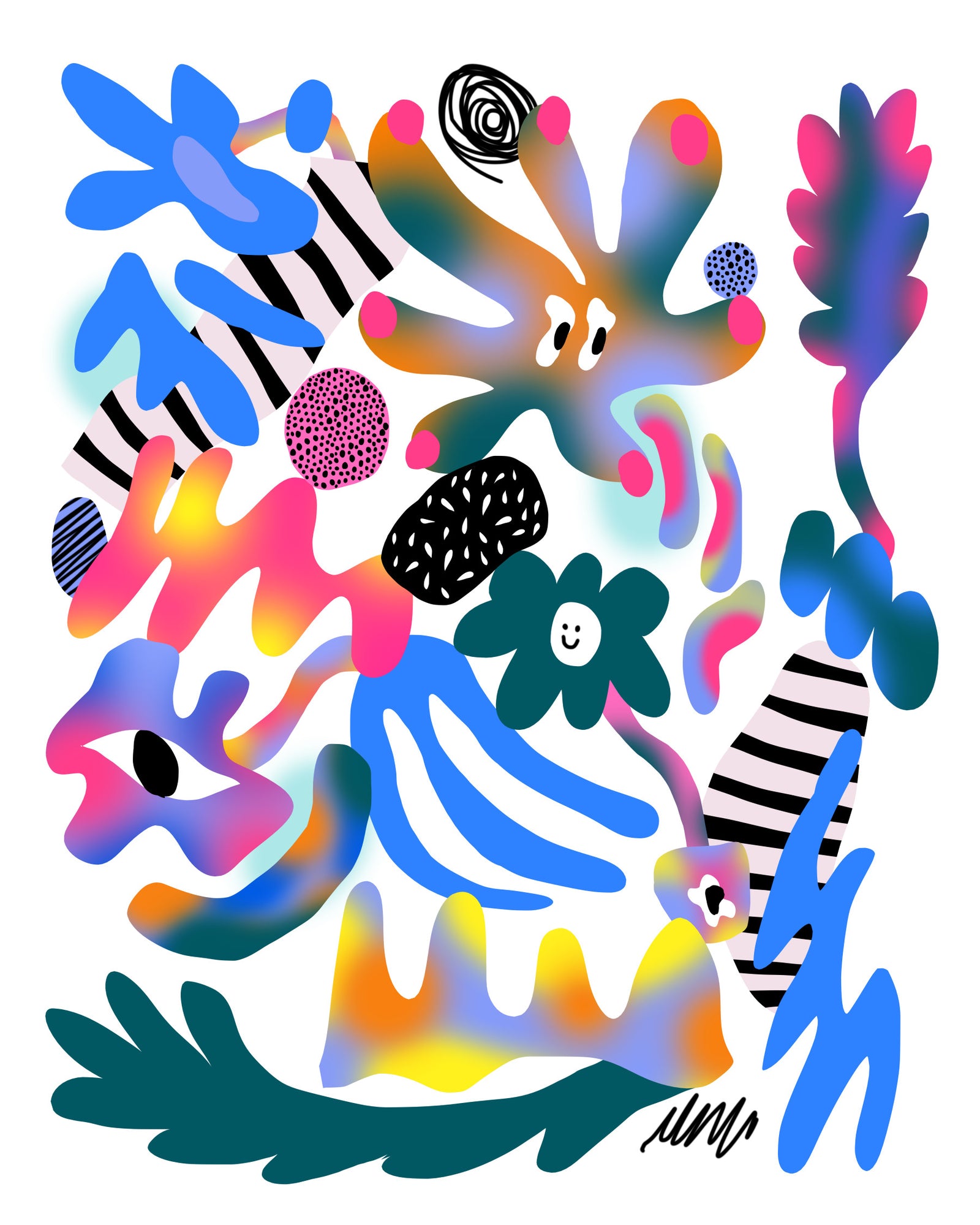 Peinture murale de printemps radioactive