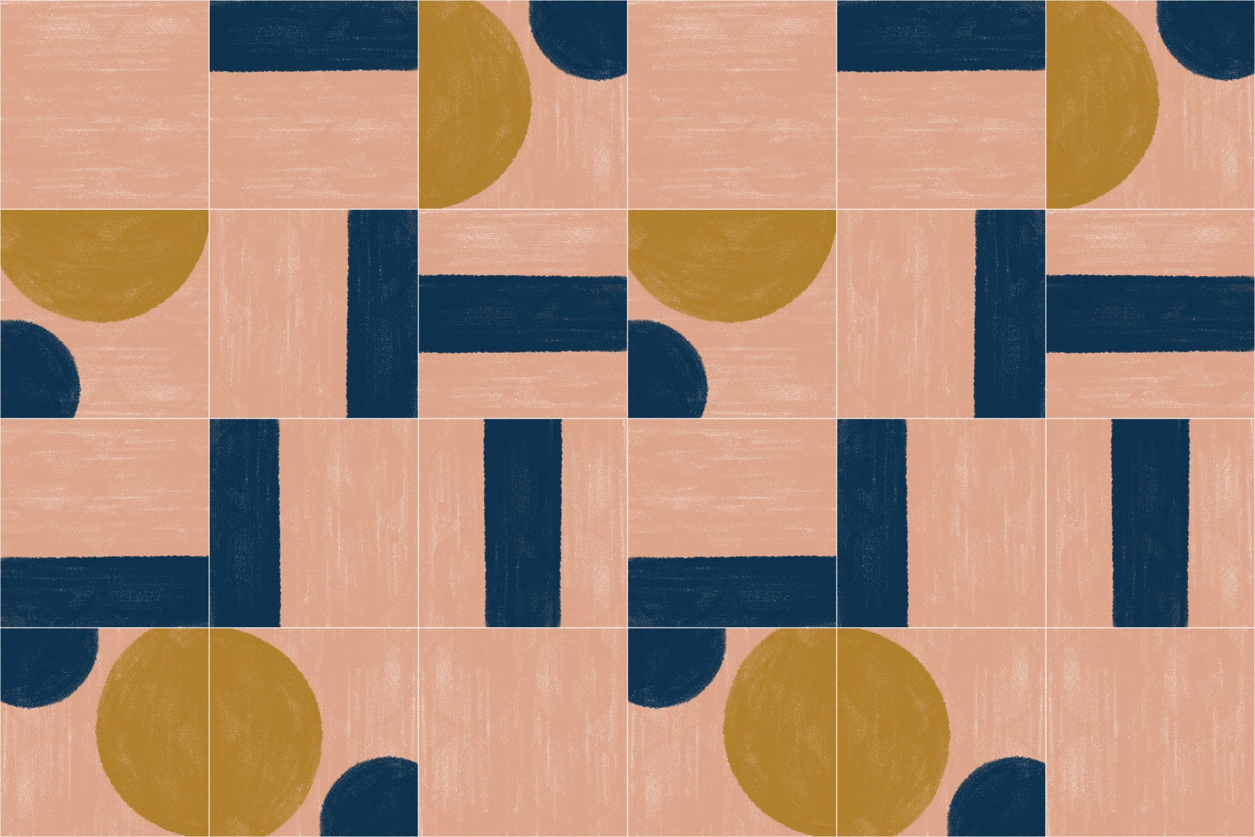 Painted Wall Tiles Two Wall Mural in your room — zoomed