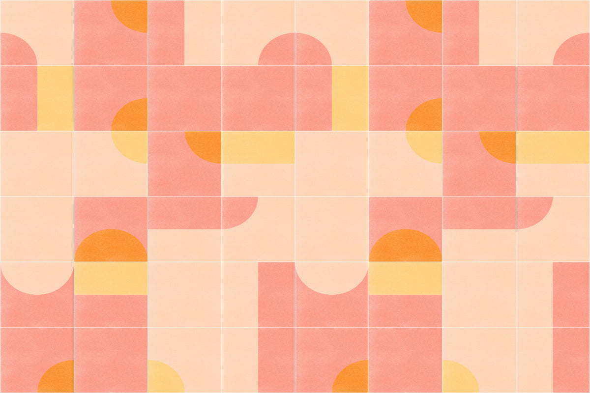 Retro Tiles 02 Wall Mural in your room — zoomed