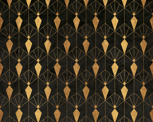 Schwarze Art Deco Nacht Wandmalerei