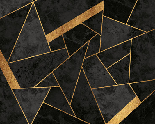 Dunkle Holzkohle und weiche goldene Mosaik -Wandmalerei