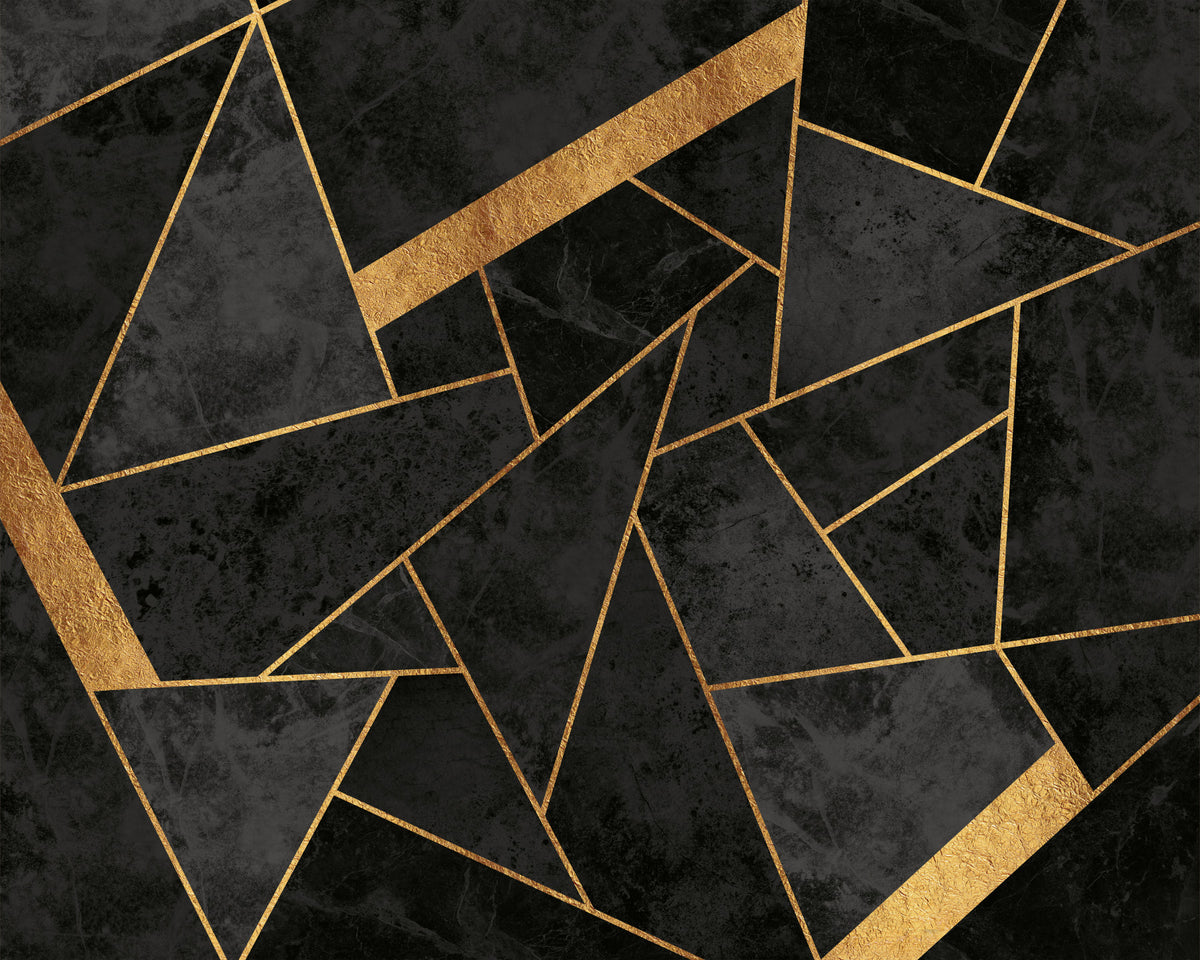 Carbone scuro e murale murale a mosaico d'oro morbido