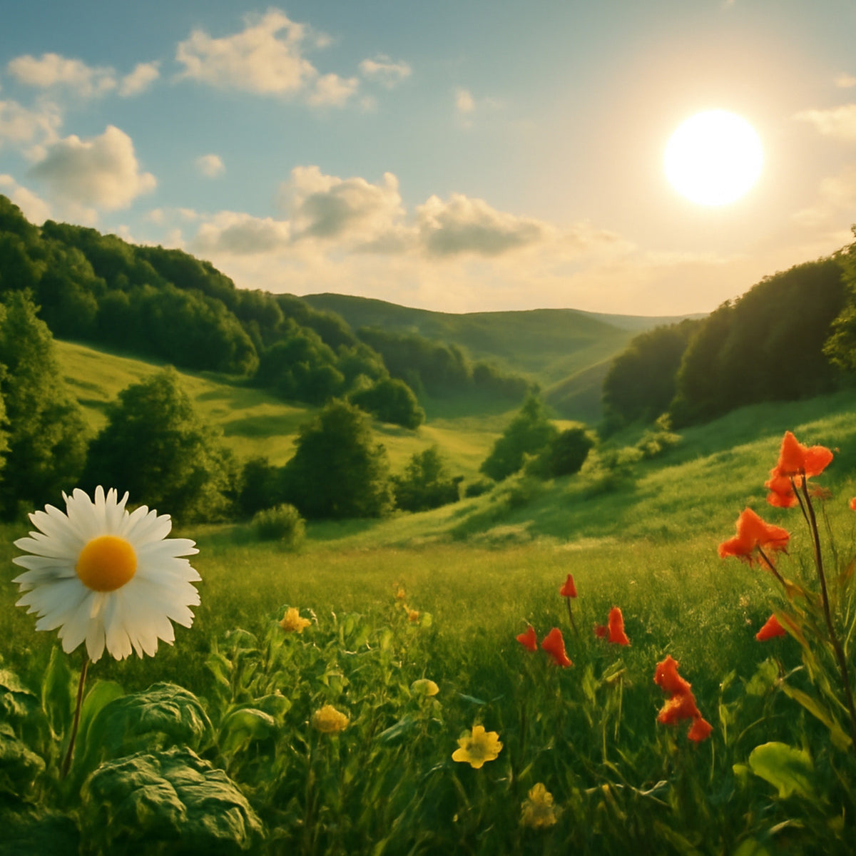 Golden Hour Bloom Wall Mural