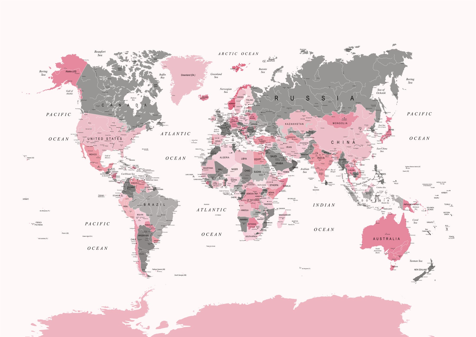 Pink Tinge Atlas Tutki maapallon seinämaalausta