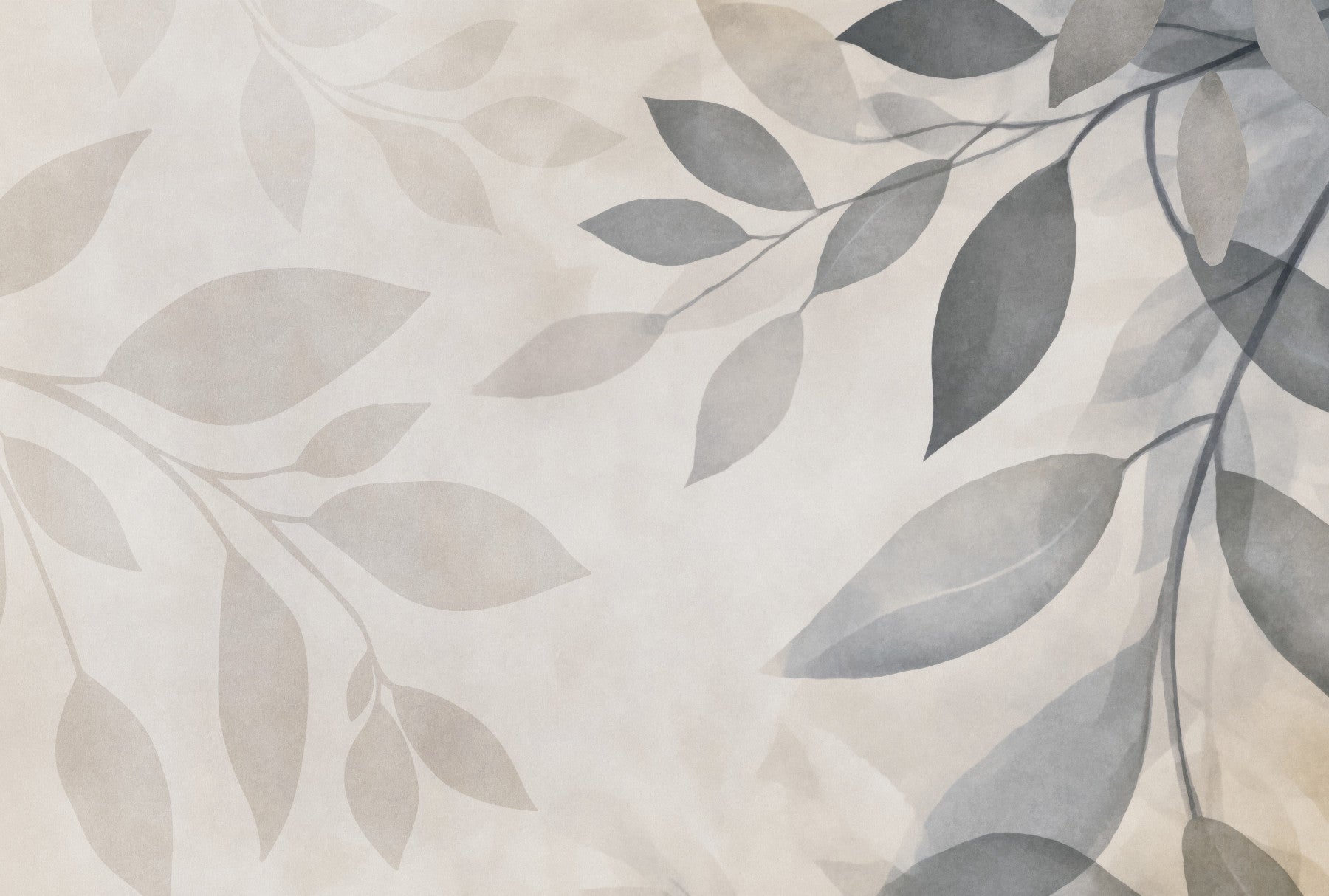 Gentle Leaf hvisker beige grå veggmaleri in your room — zoomed
