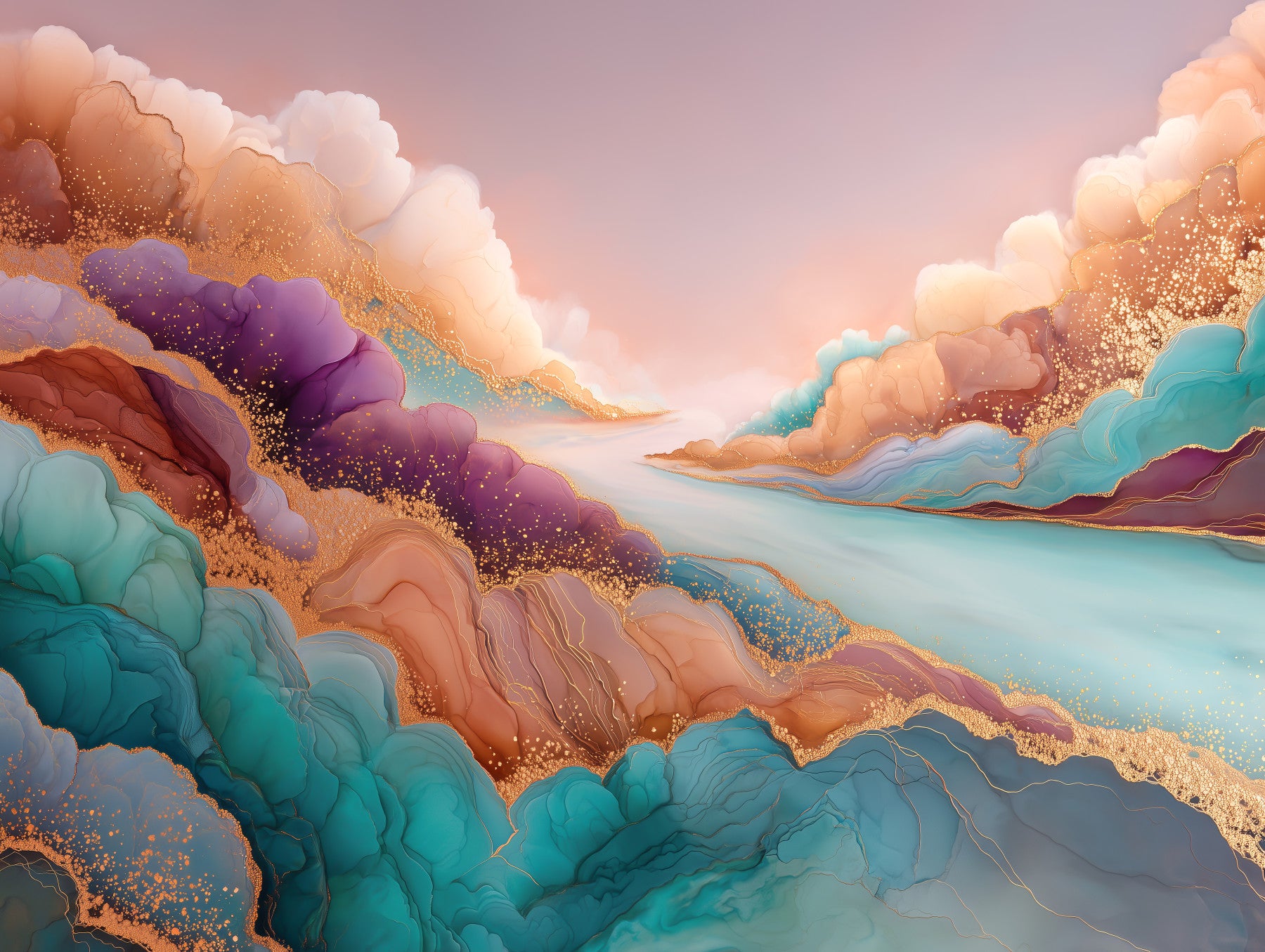 Mystical Dreamscape Wall Mural in your room — zoomed
