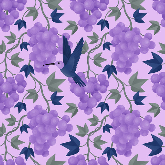 Hummingbird in Grapes Wallpaper⁠