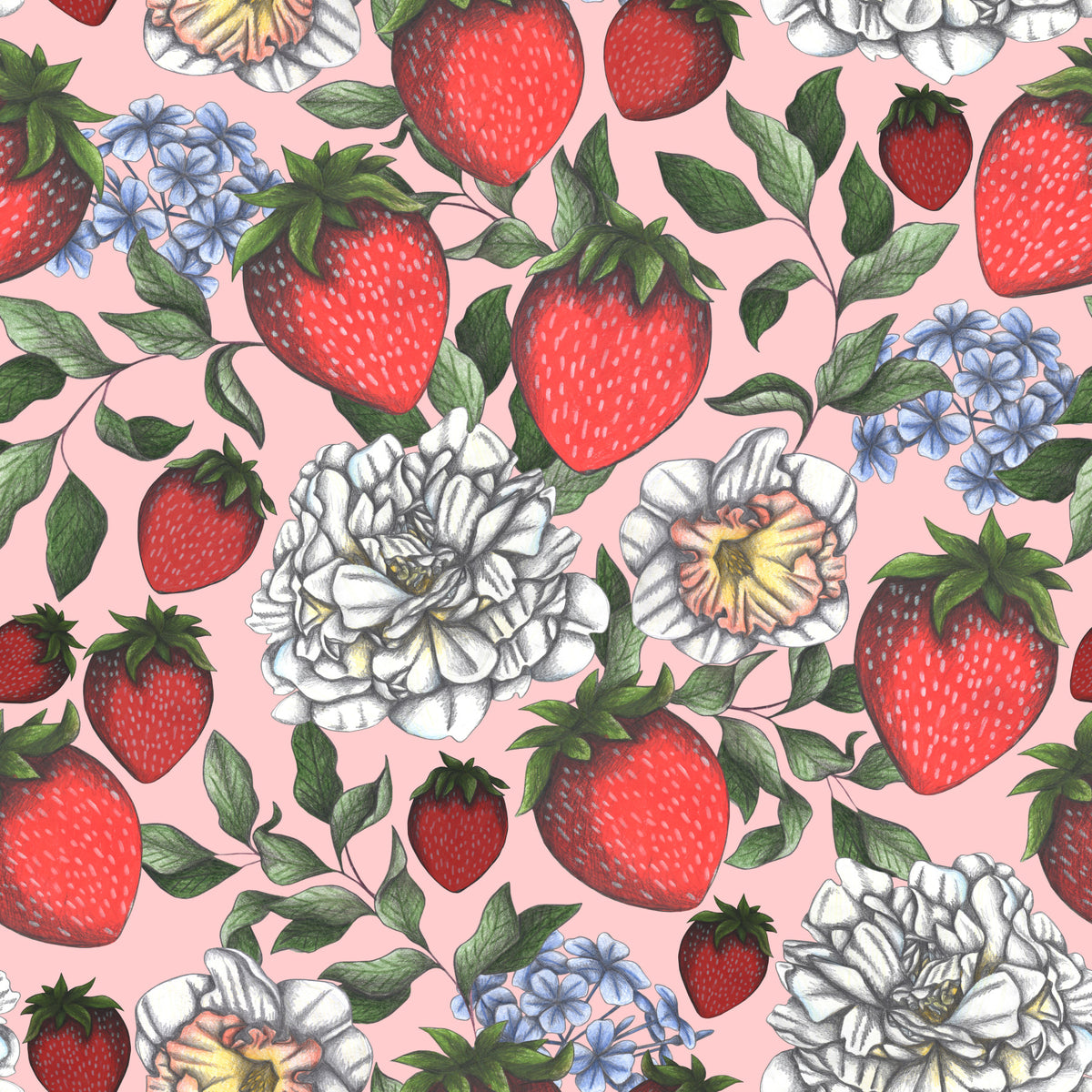Sfondo della stagione delle fragole⁠ in your room — zoomed