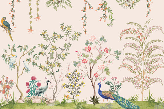 Chinoiserie have tapet vægmaleri vægmaleri