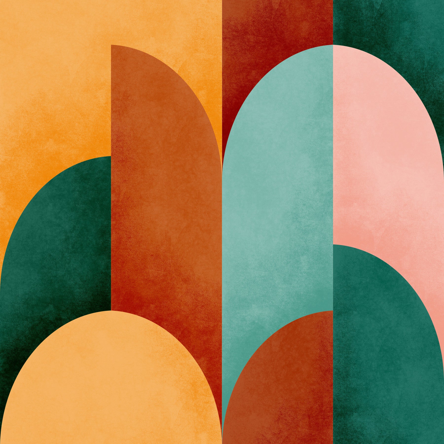 Mid Mod Geometry Sunburn Wallpaper⁠