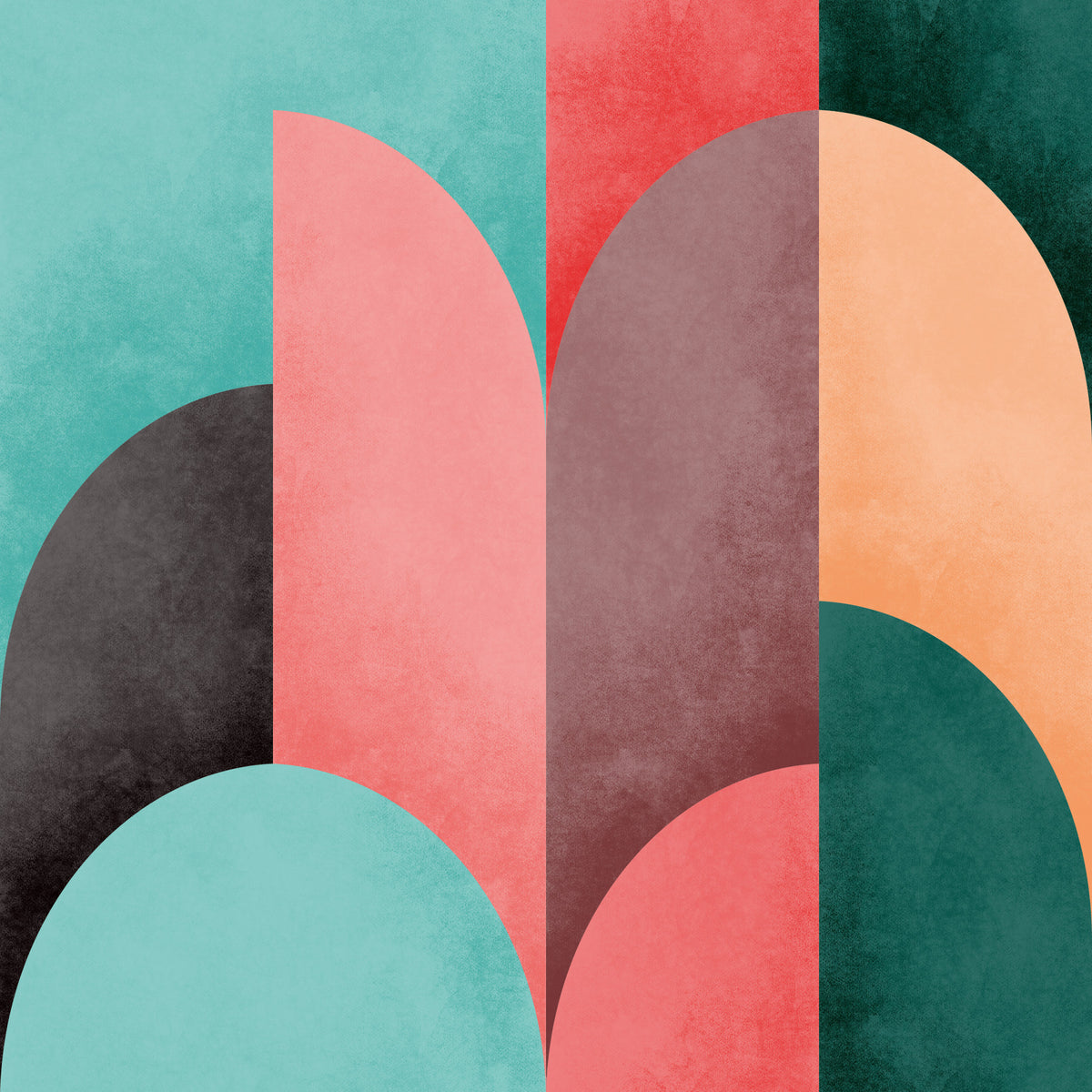 Mid Mod Geometry Sunrise Wallpaper⁠ in your room — zoomed