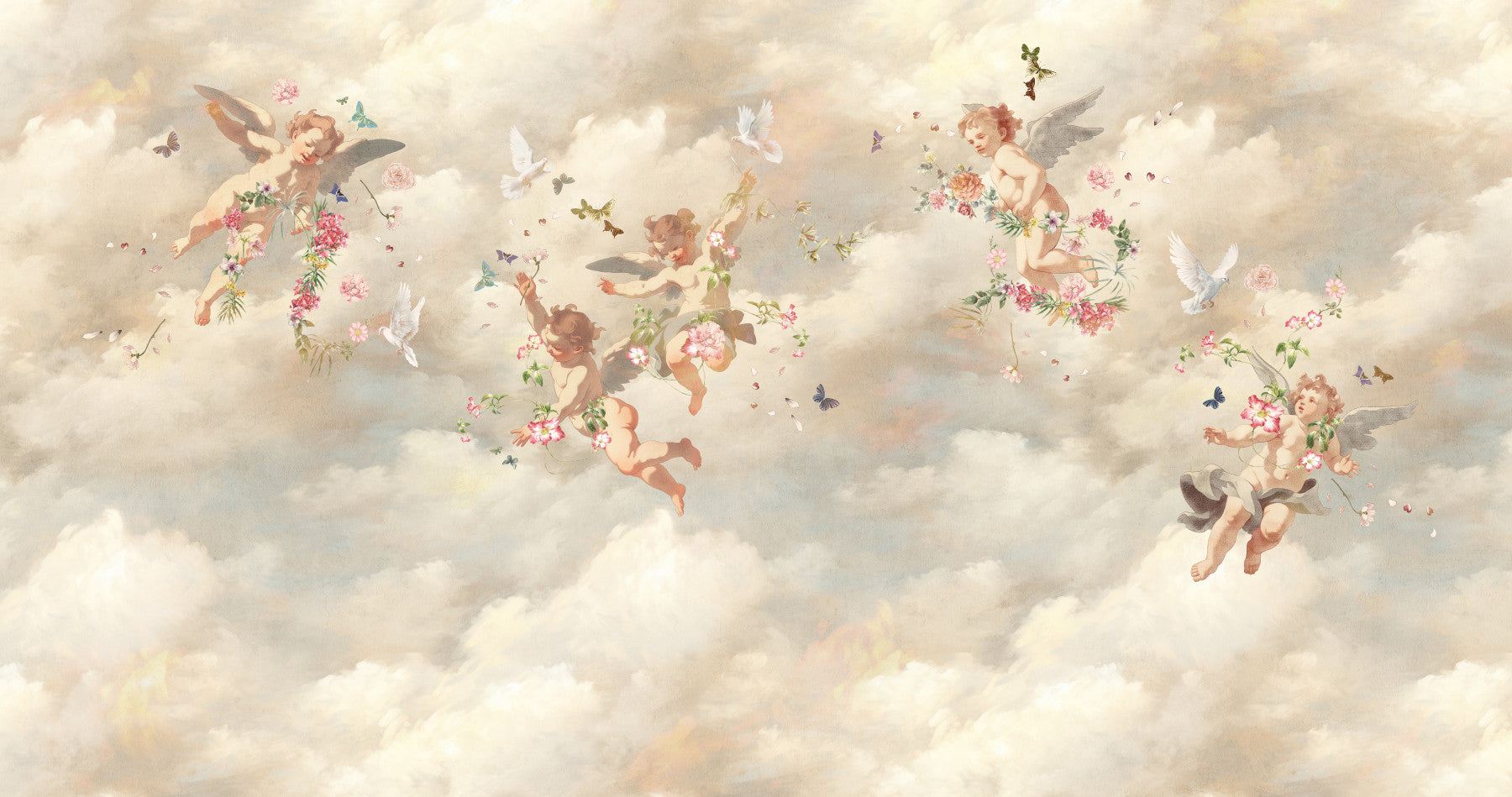 Angelic Serenade Romantic Clouds Wall Mural