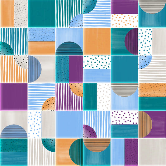 Wallpaper della festa estiva di piastrelle moderne dipinte