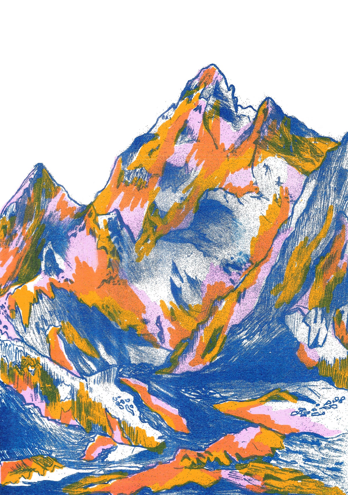 Berge Wandmalrad in your room — zoomed