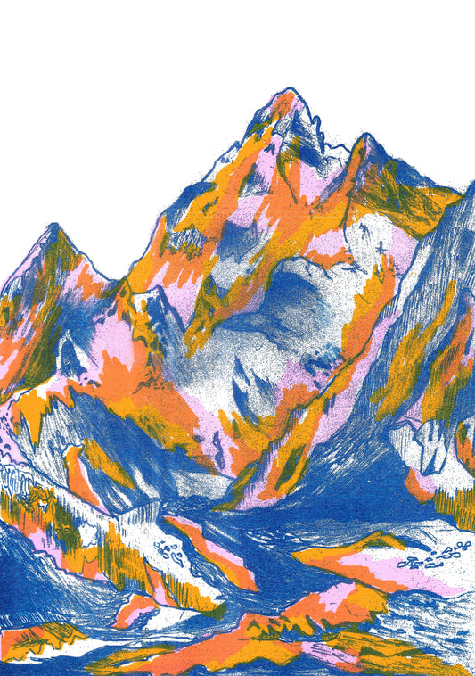 山の壁の壁画