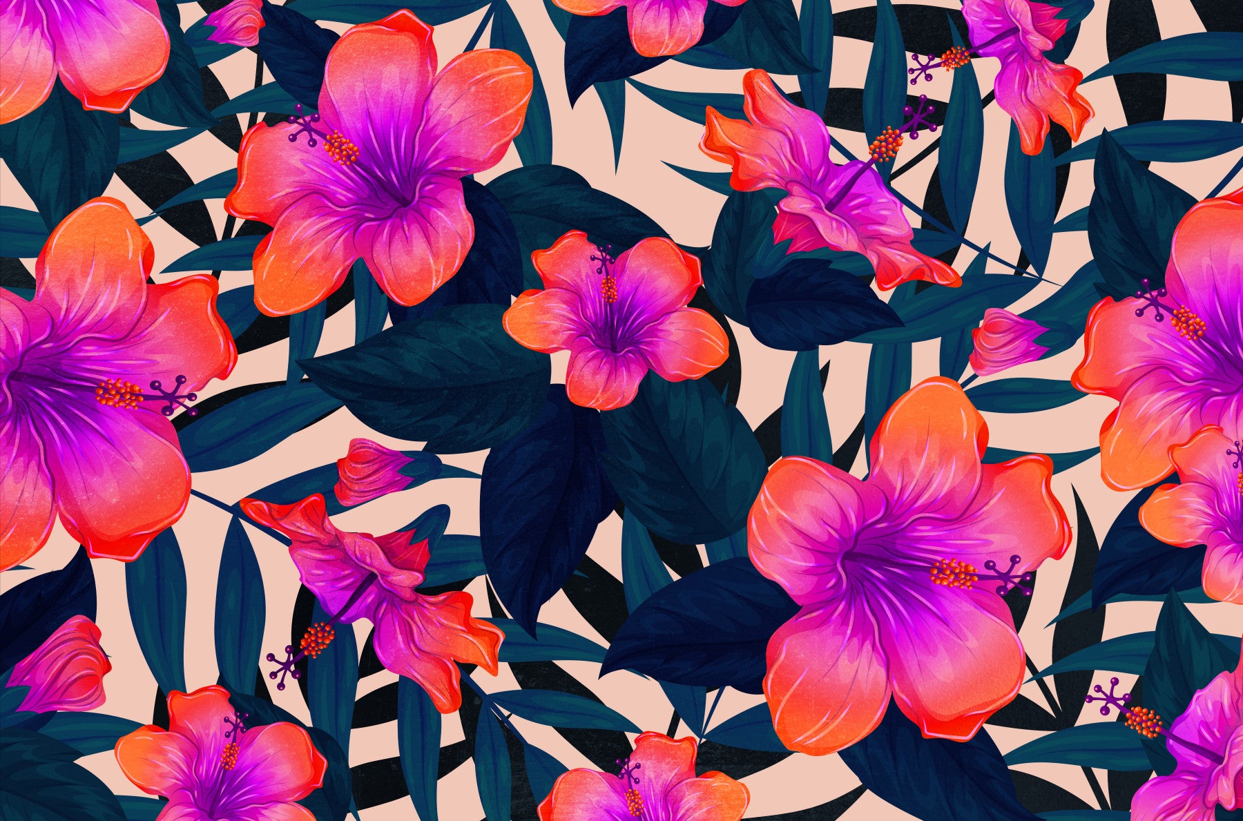 Tropicana Wall Mural in your room — zoomed