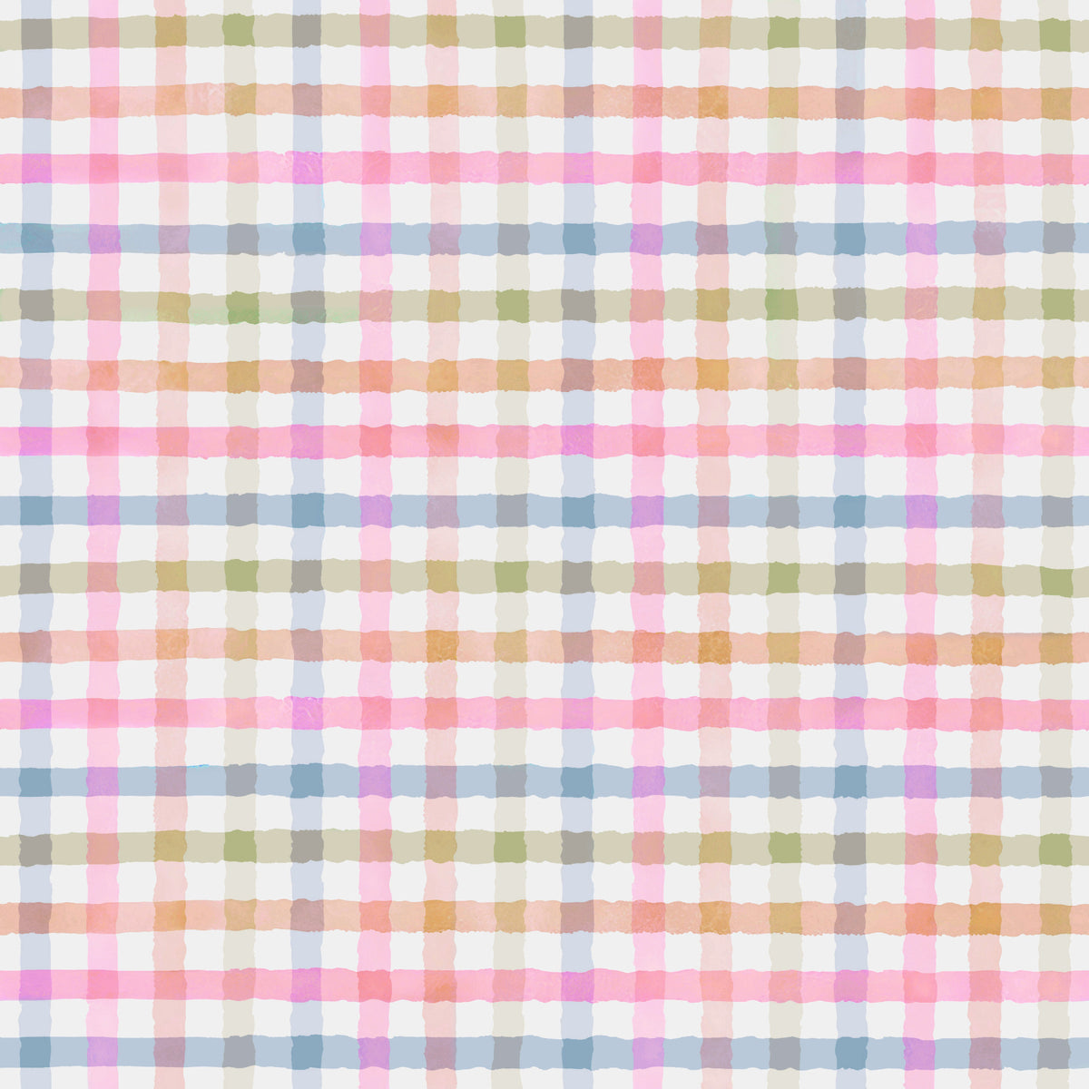 Pehmeä käsinmaalattu pastelli gingham ruudullinen ruudullinen taustakuva⁠ in your room — zoomed