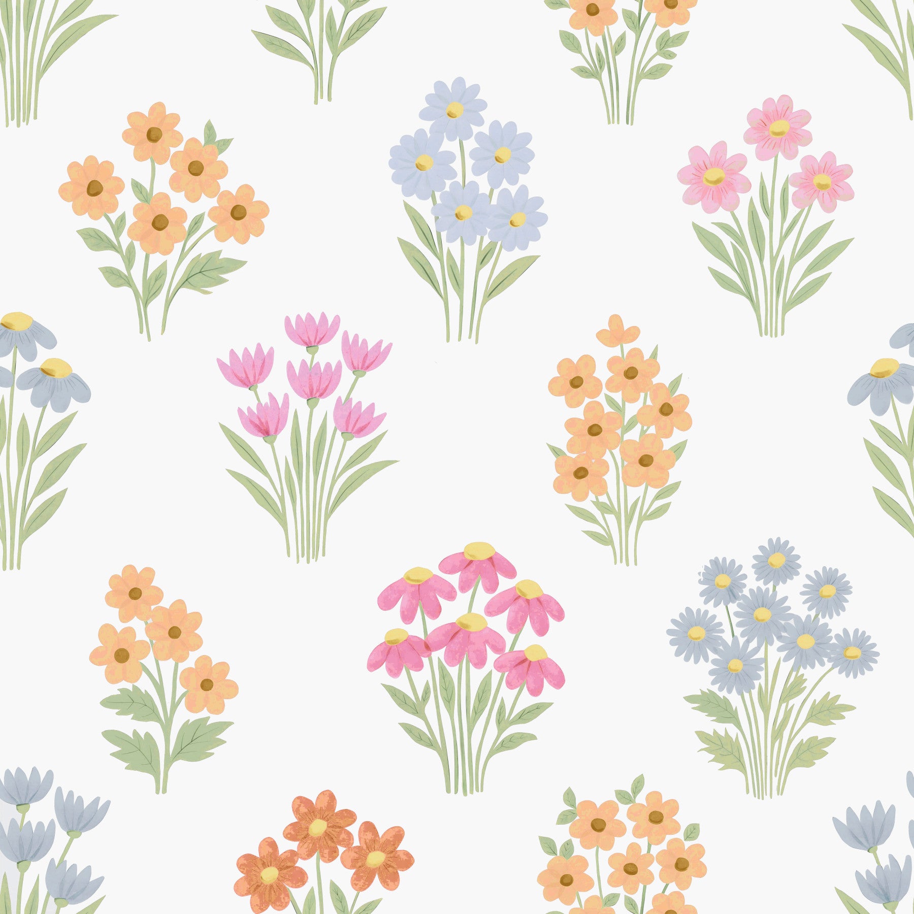 Wunderliche Pastellblumen Cottagecore Volksblumenbouquet Wallpaper⁠